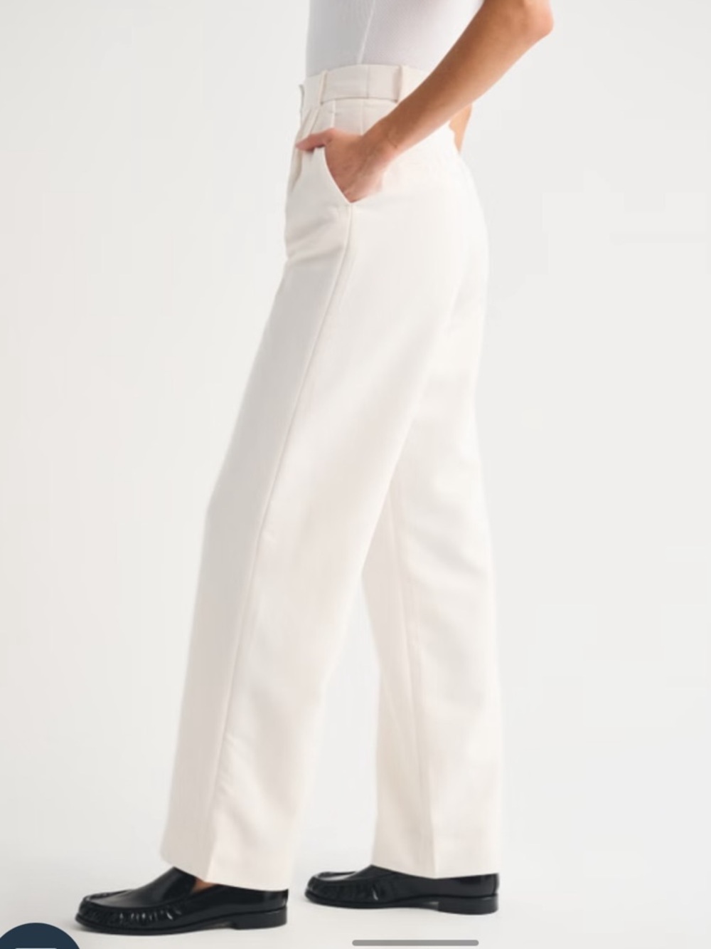 NWT Abercrombie & Fitch Sloane Tailored Wide Leg Pant- White- 32/14 LONG - Picture 9 of 15